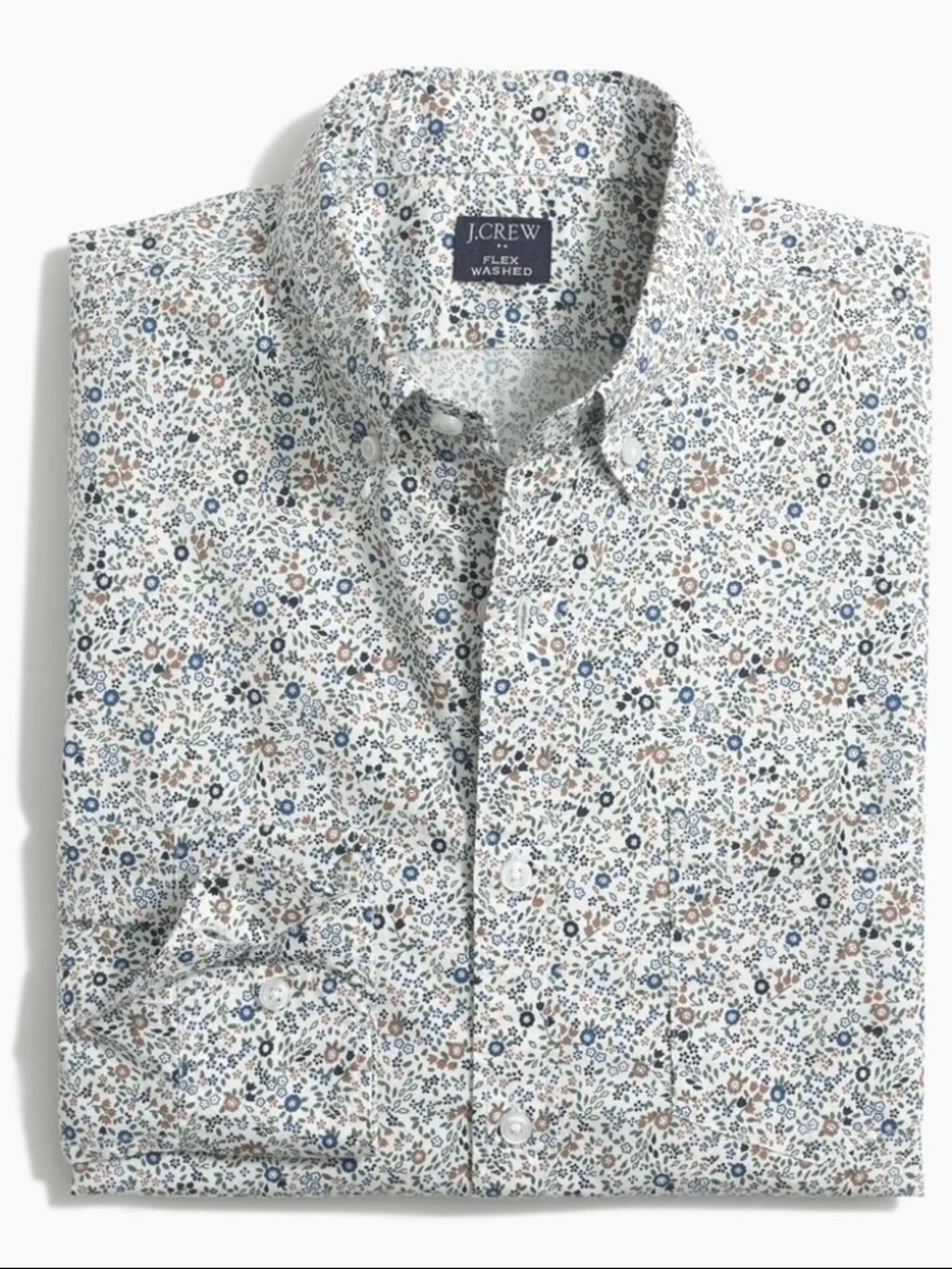 J. Crew Factory Floral Slim Flex Washed Casual Button Down Shirt